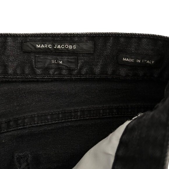 Marc Jacobs Women's Black Size 27 Medium Wash Denim Straight Slim Jeans - Picture 7 of 13